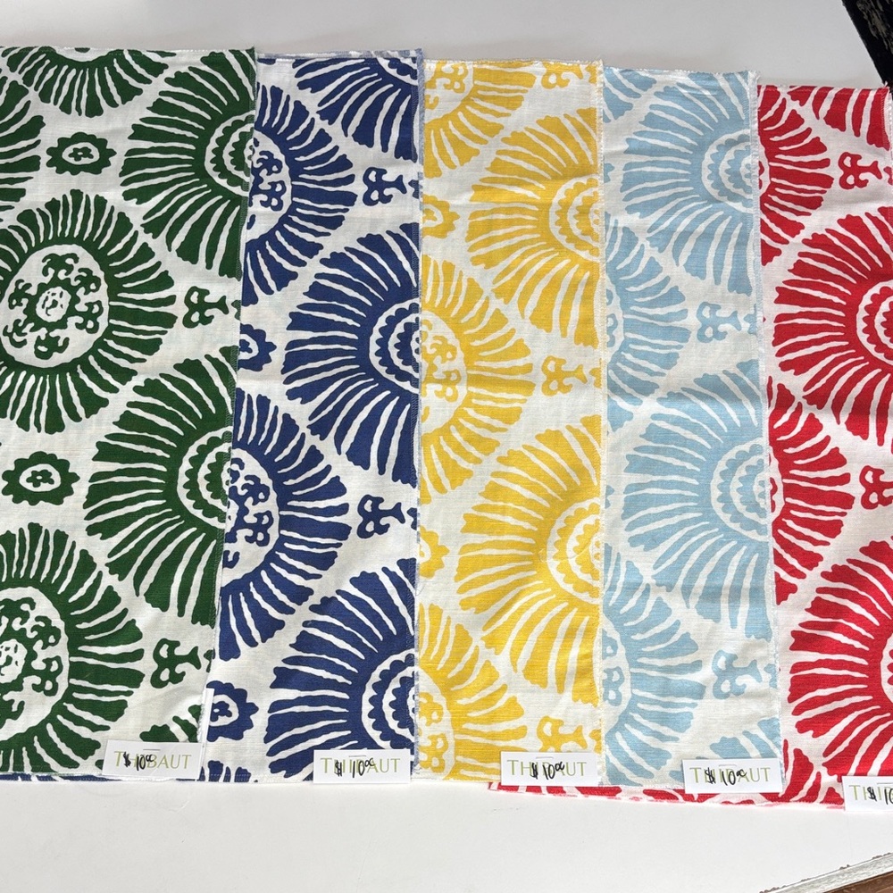 Thibaut fabrics (5) pieces Decorative Floral Medallion fabric.